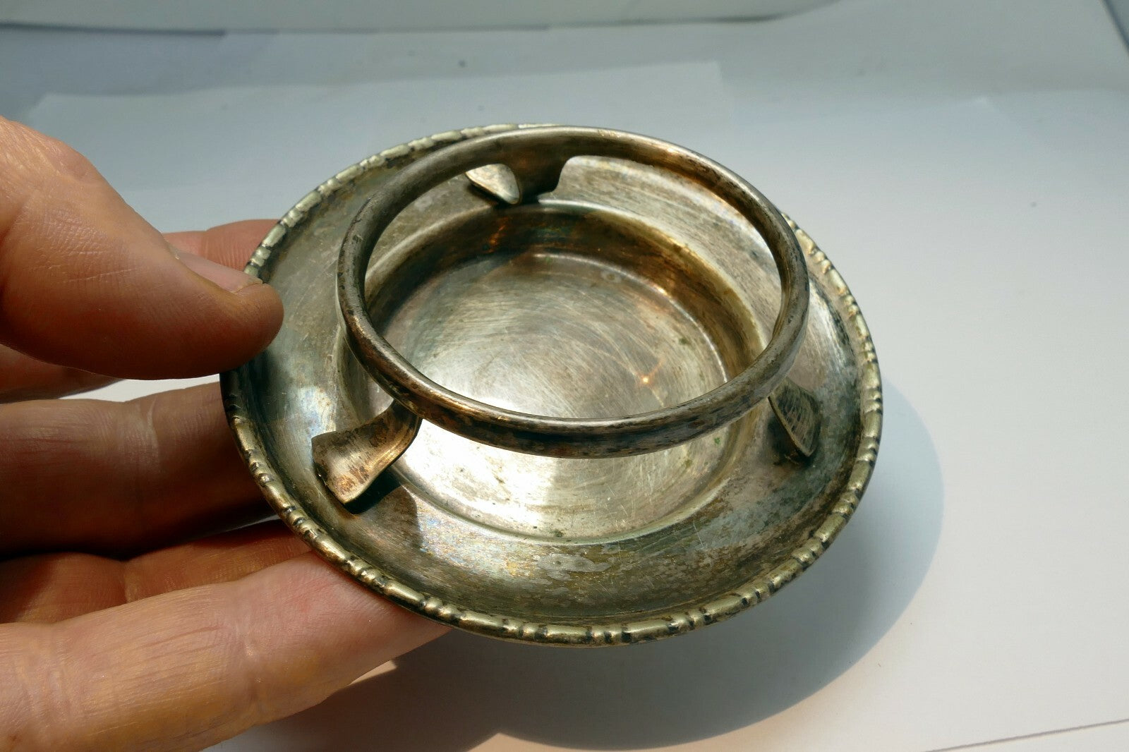 EPNS Candle Holder or Bowl Made in England 3.5 inch Diameter vintage 1890 L.W.LP