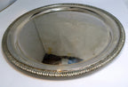 12" silverplate round etched serving tray food platter plate silver plated plate