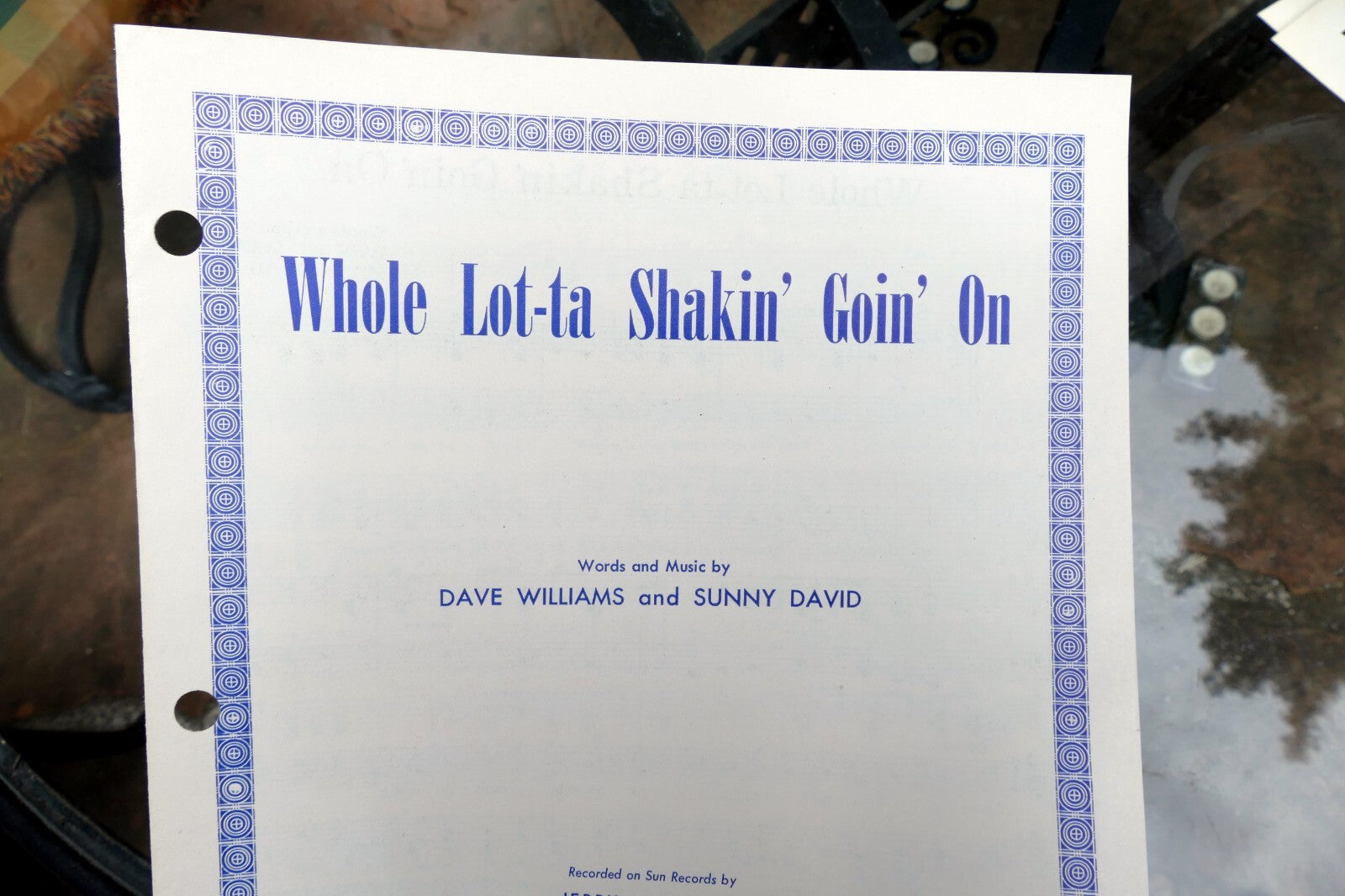 Whole lot ta shakin' goin' on by d. williams jerry lee lewis 1957 sheet music