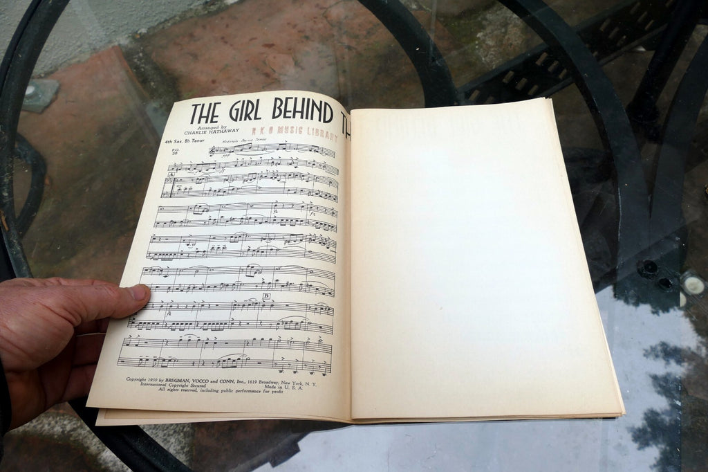 The Girl Behind Venetian blind Fox Trot Sheet Music 1939 orchestra Hathaway