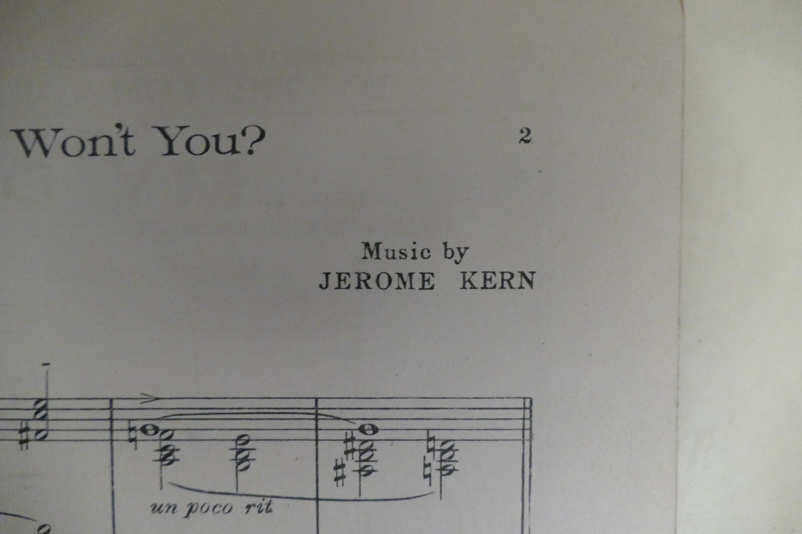 You Will Won't You 1926 by Jerome Kern from "Criss-Cross" musical