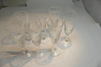 Lot of 7 Clear Crystal Goblets Cut Grape Ridges 1 oz Footed  Goblet small  set