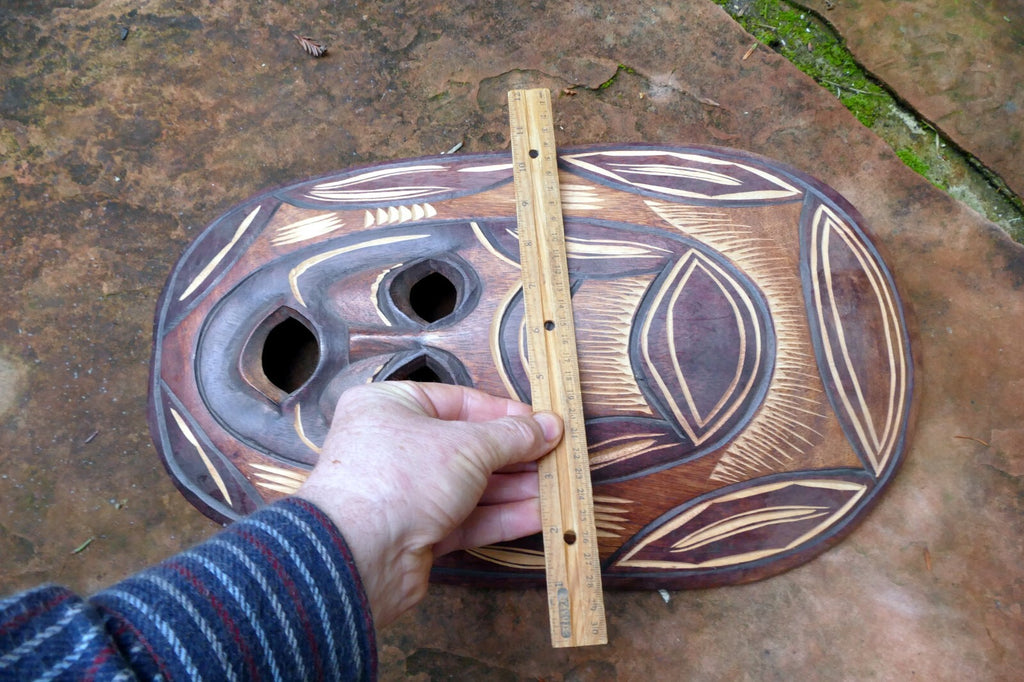 African Tribal Mask Hand Carved 18" Tall multi-tone Makonde Initiation large