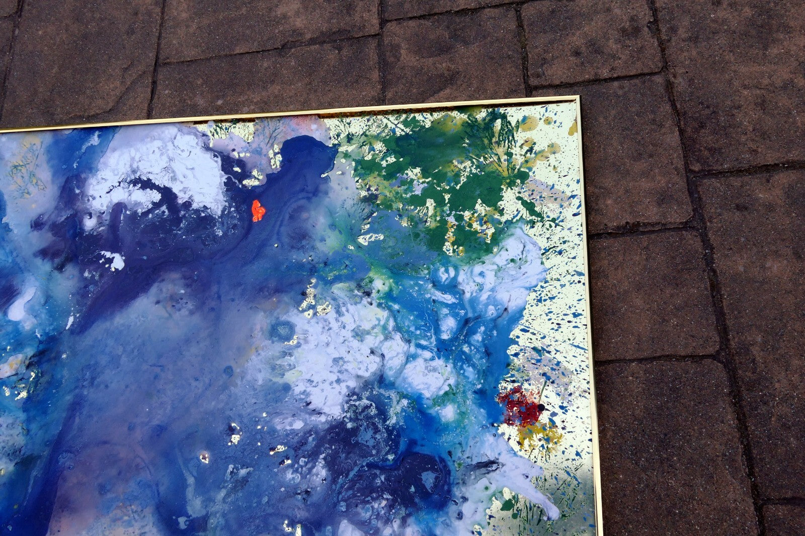 Richard Wild America Acrylic Painting Modern Abstract SFO San Jose large 25X48"