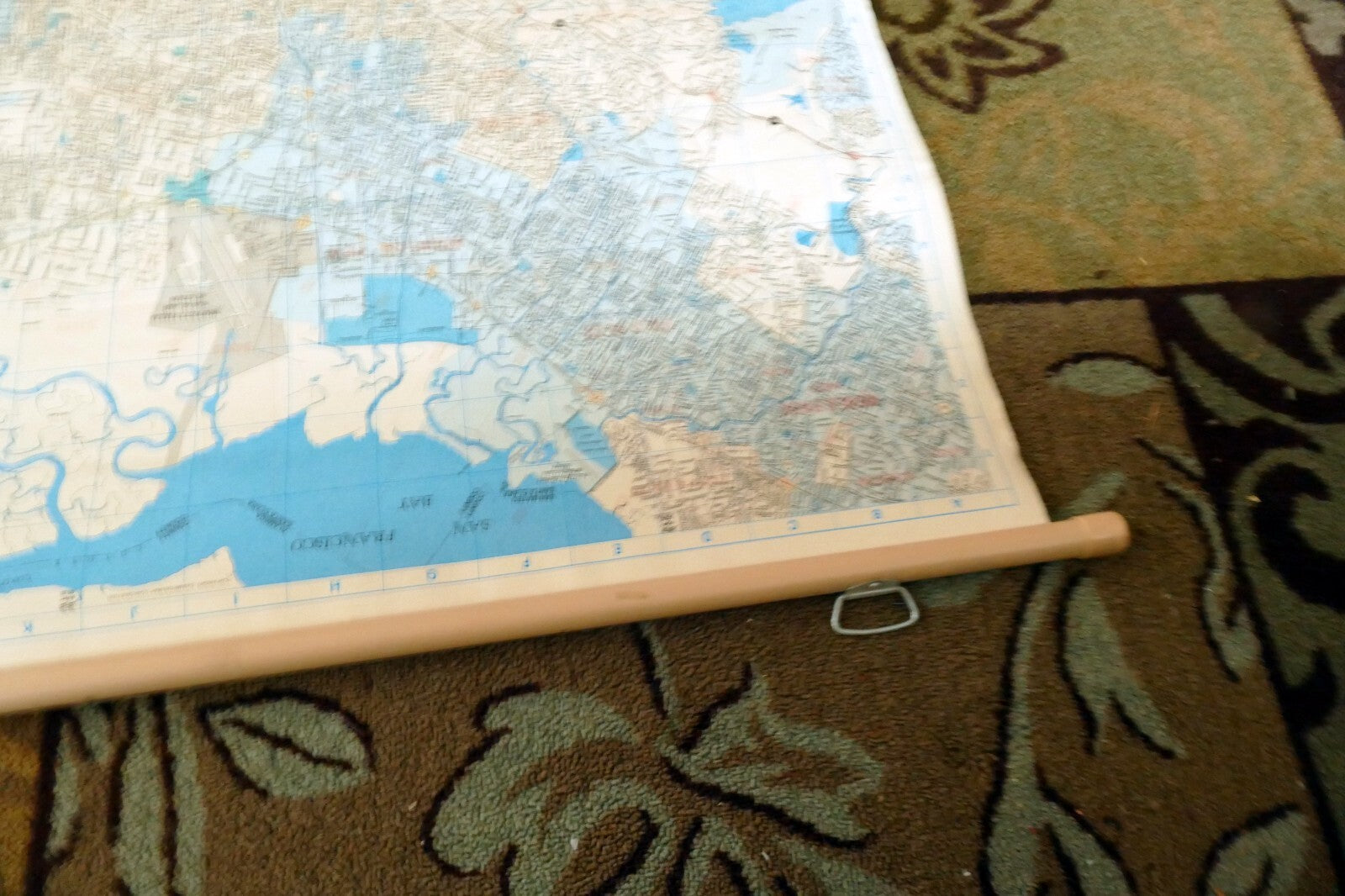 Wall Hanging Santa Clara County Map San Jose Silicon Valley USA 58X42" Ex  Large