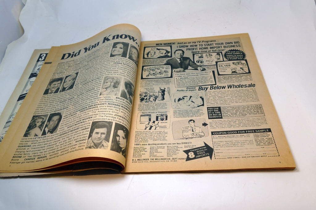 1974 August TV-MOVIES TODAY MAGAZINE ELVIS Hurt, Liz Taylor, Barbara Steals Cher