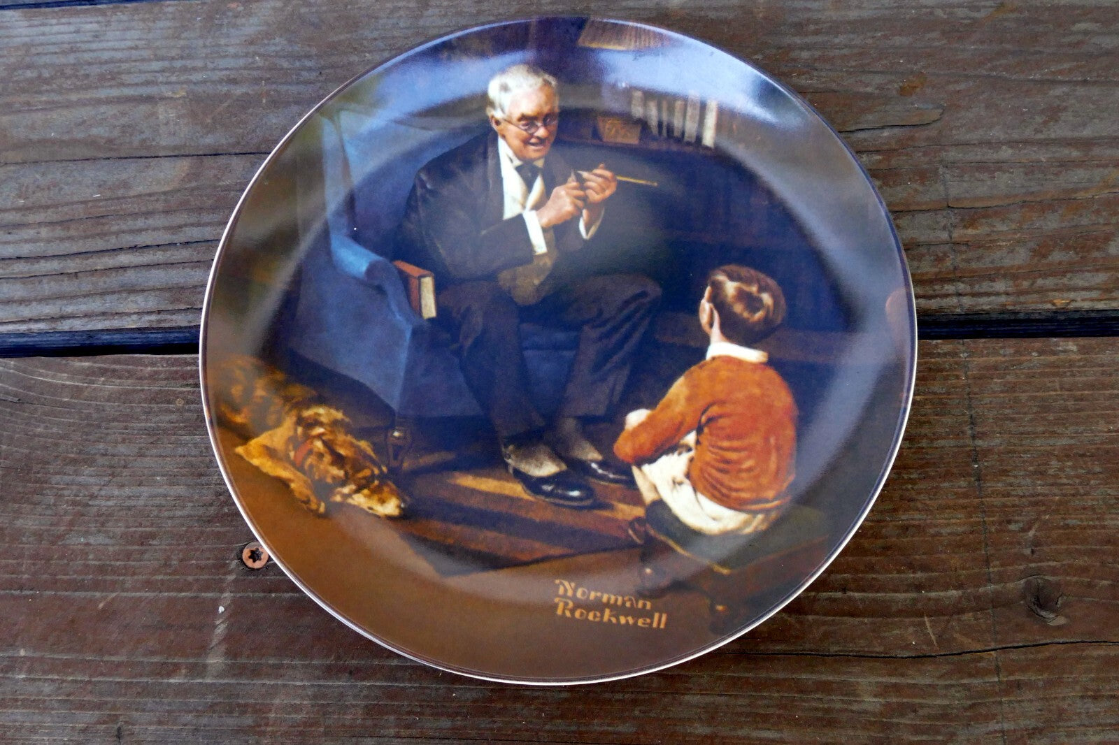 NORMAN ROCKWELL "The Tycoon" Plate 1982 84-R70-3.6 Limited Edition
