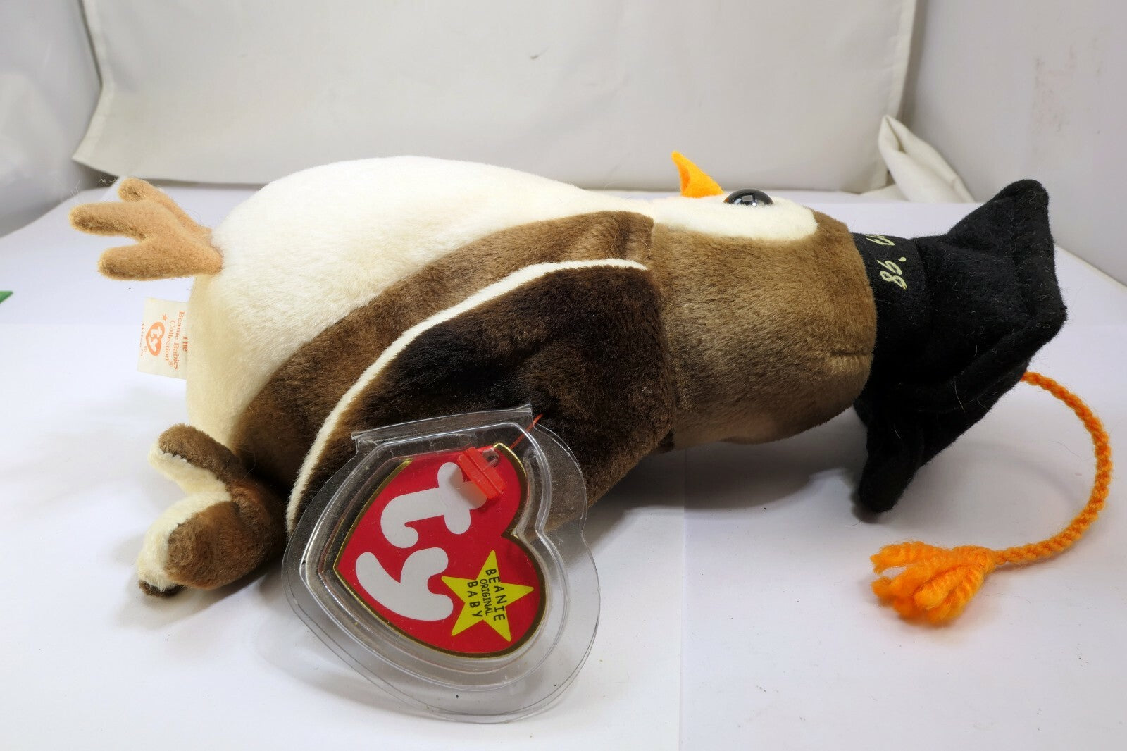 Ty Beanie Baby WISE '07 1998 OWL w/ Tags Plush Toy