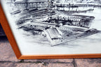 San Francisco harbor print Golden Gate Water front 1940's California USA