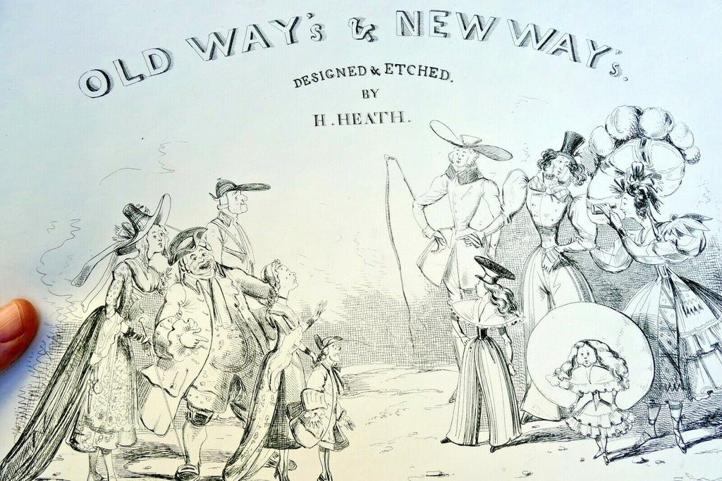 Old way's & new way's henry heath caricature print title page 1840 victorian