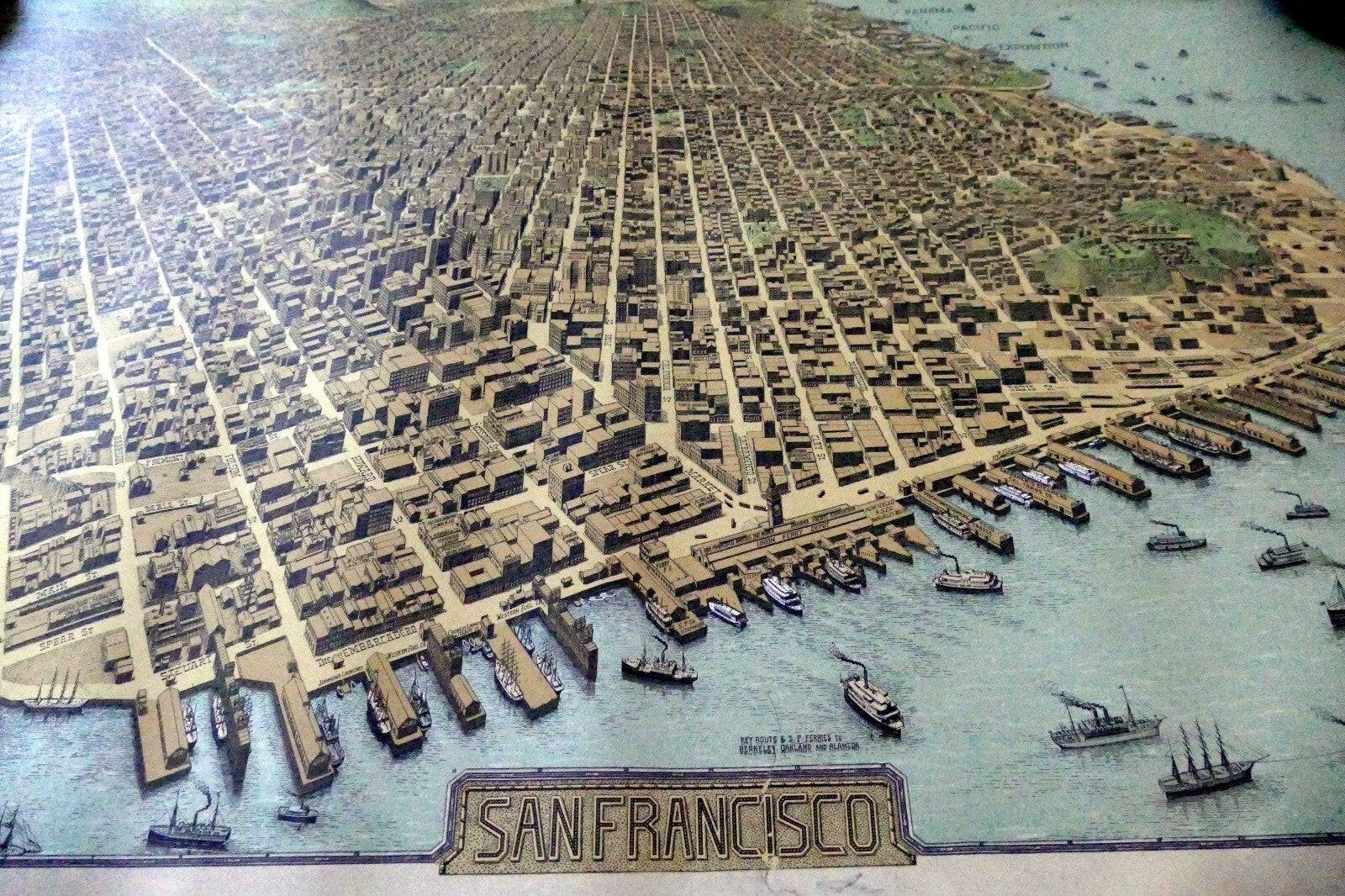 The Exposition City San Francisco 1912 Map Art Print Press Reprint 1970 16X23"
