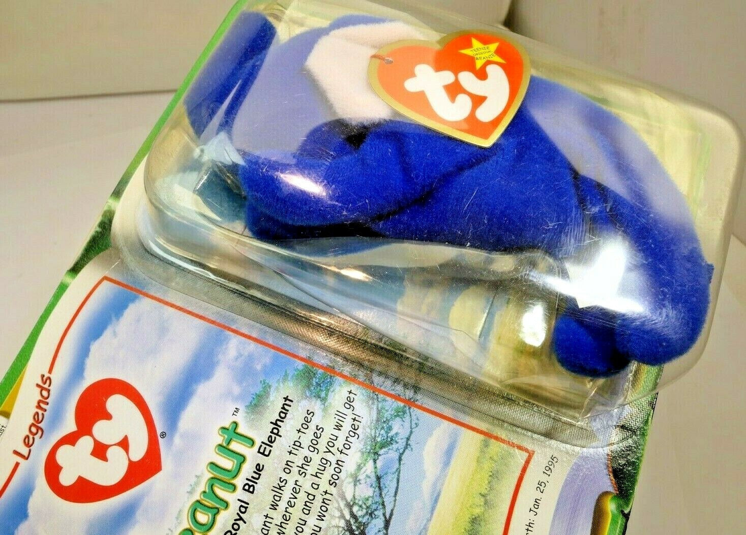 Peanut beanie baby 1995 royal blue 2000 mcdonald's legends new unopened