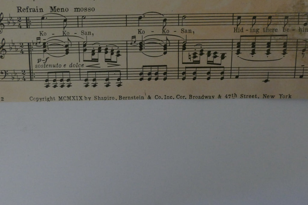 Ko-Ko-San, 1919, by Edah Delbridge and A. Robert King, Shapiro, Bernstein and Co