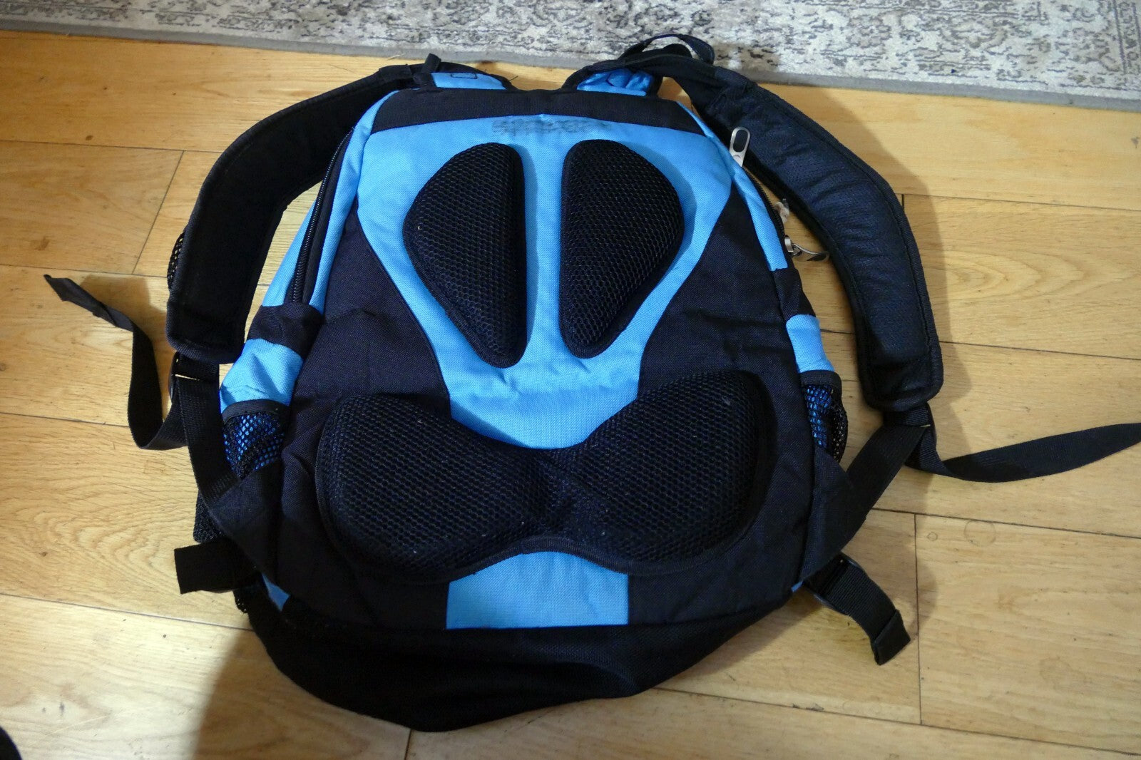 Adidas Load Spring Laptop Backpack Blue Black 4 Zip Pockets XL Large