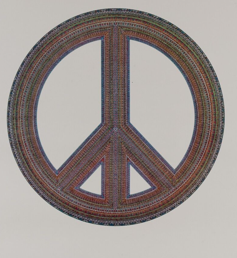 Peace sign vintage 1970 poster new york anti  war vietnam lawrence kurtz mandala