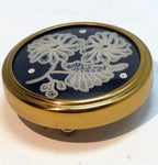 Lace trinket box antique small 4x4cm floral design handmade