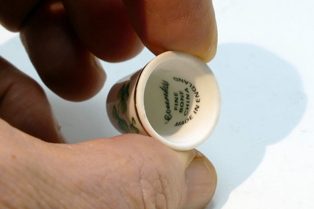 Countess Fine Bone China Floral Finger Ceramic Sewing Thimble Shamrock