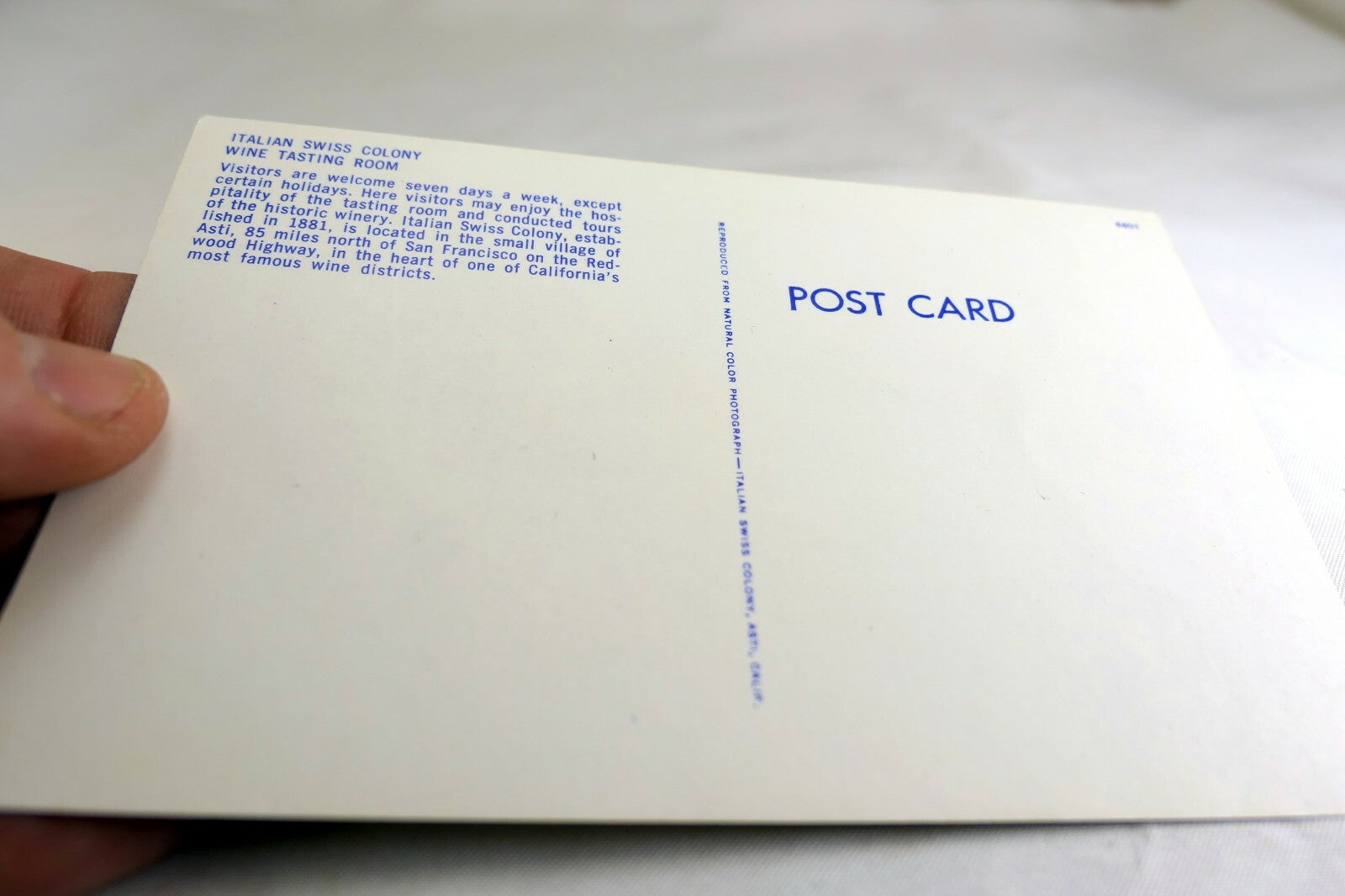 Italian Swiss Colony Wine Tasting Room California USA Postcard 1970's