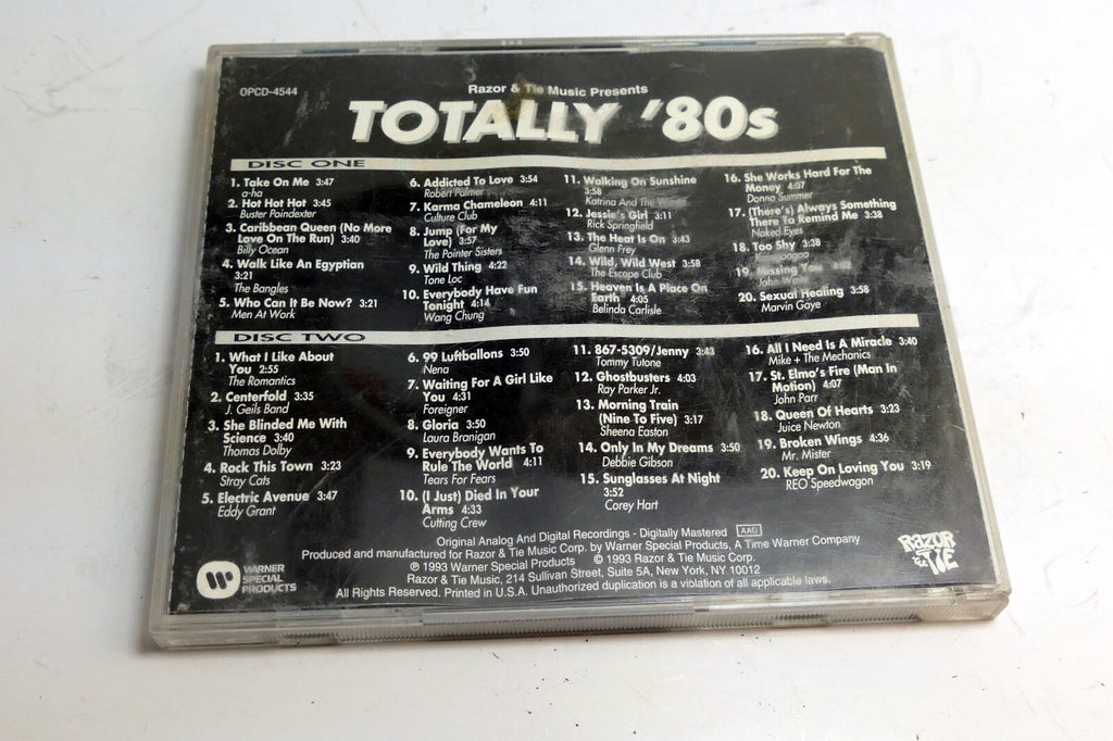 Cover art only Razor & Tie Music Presents Totally '80s OPCD4544 (NO CD included)
