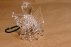 Spun Glass clear 2.5" hanging ornament angel with trumpet