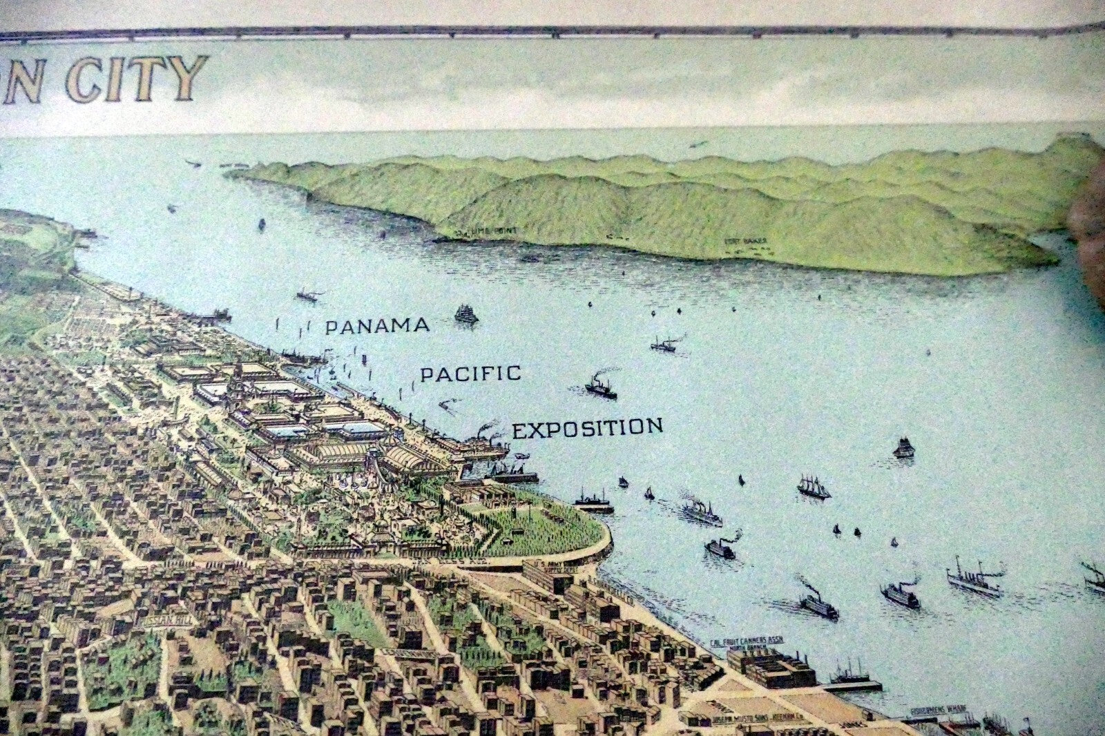 The exposition city san francisco 1912 map art print press reprint 1970 16x23"