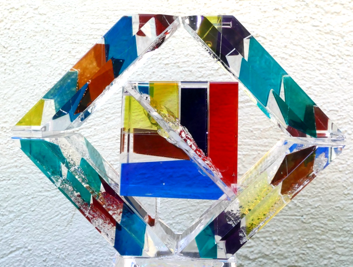 Rod R. Garrett Artist Acrylic Table Modern Sculpture Signed "New Ounce" 1999