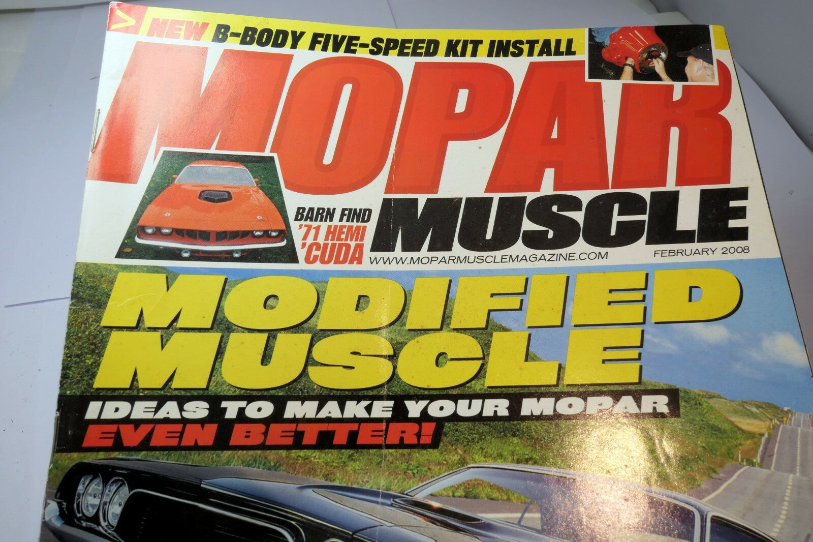 Mopar muscle magazine february 2008 modified muscle barn '71 hemi cuda 6.1l