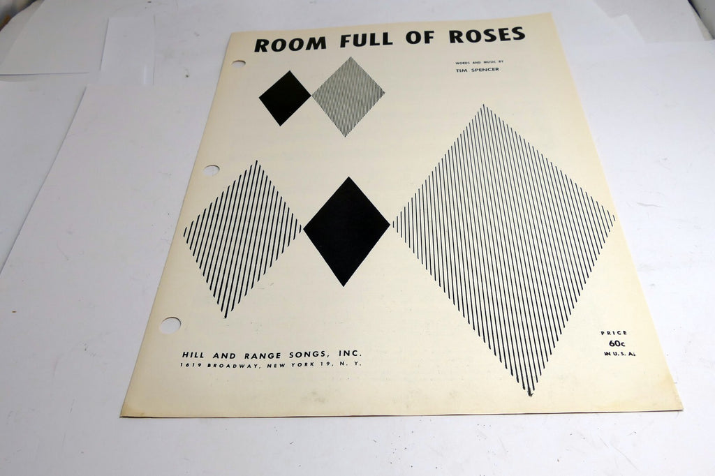 Room Full Of Roses Tim Spencer 1949  Sheet Music