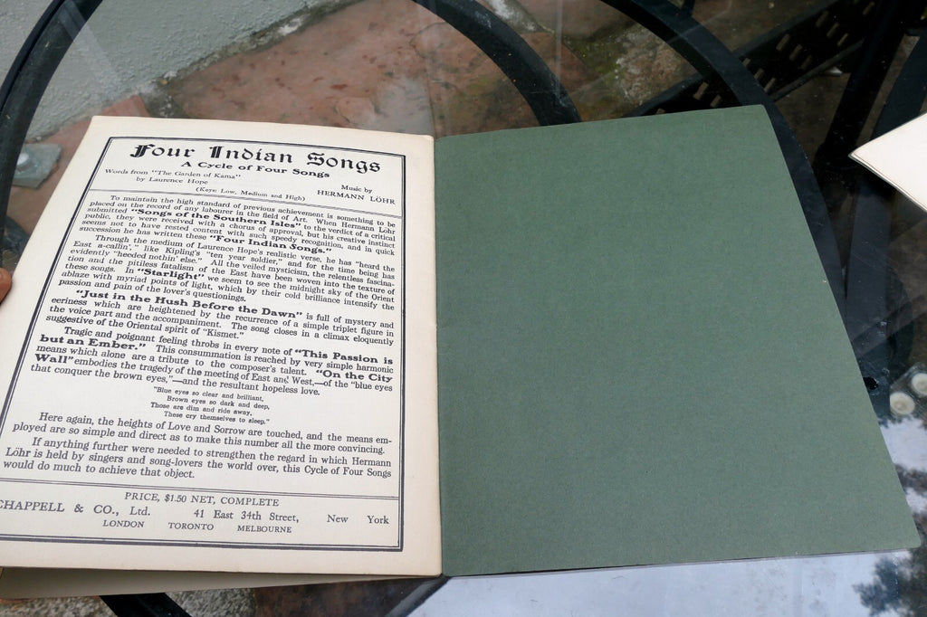 Songs Of The Southern Isles Edward Teschemacher Hermann Lohr SHEET MUSIC 1924