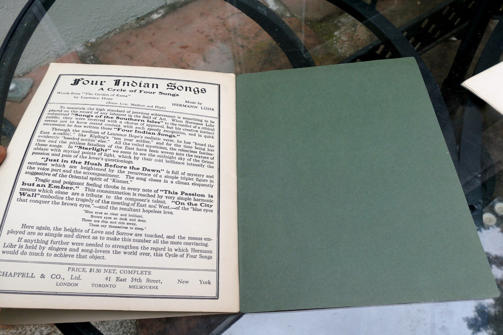 Songs Of The Southern Isles Edward Teschemacher Hermann Lohr SHEET MUSIC 1924