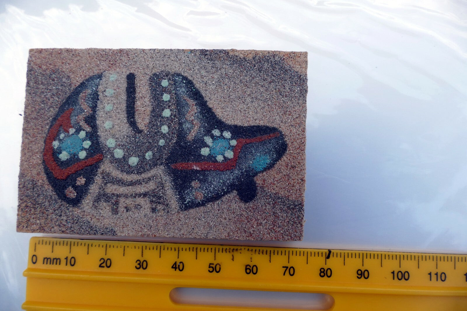 Navajo Sand Painting small 5X7.5cm Square USA  Arizona