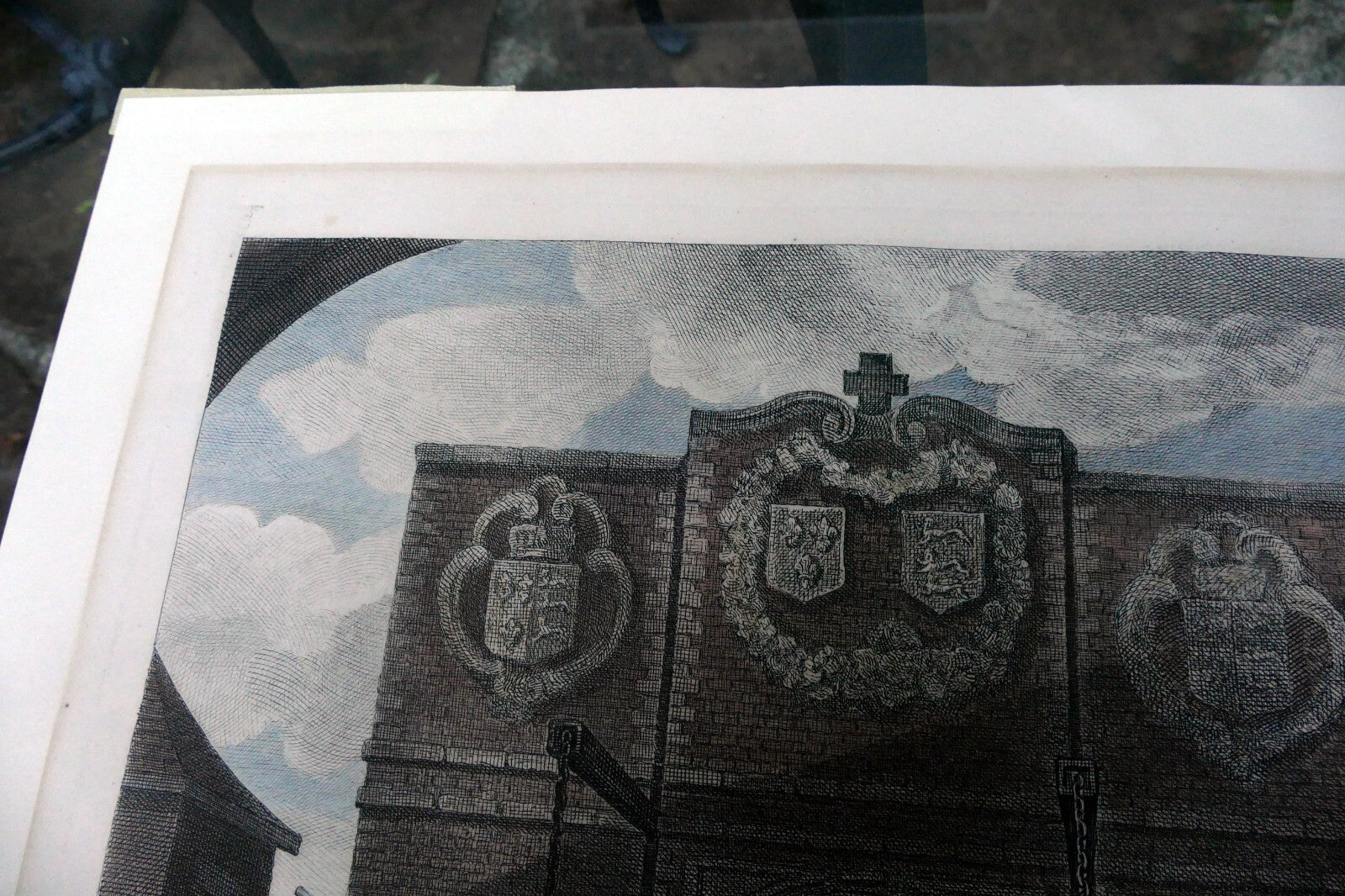 Gate of Calais England 1749  Print William Hogarth Antique Steel Engraving