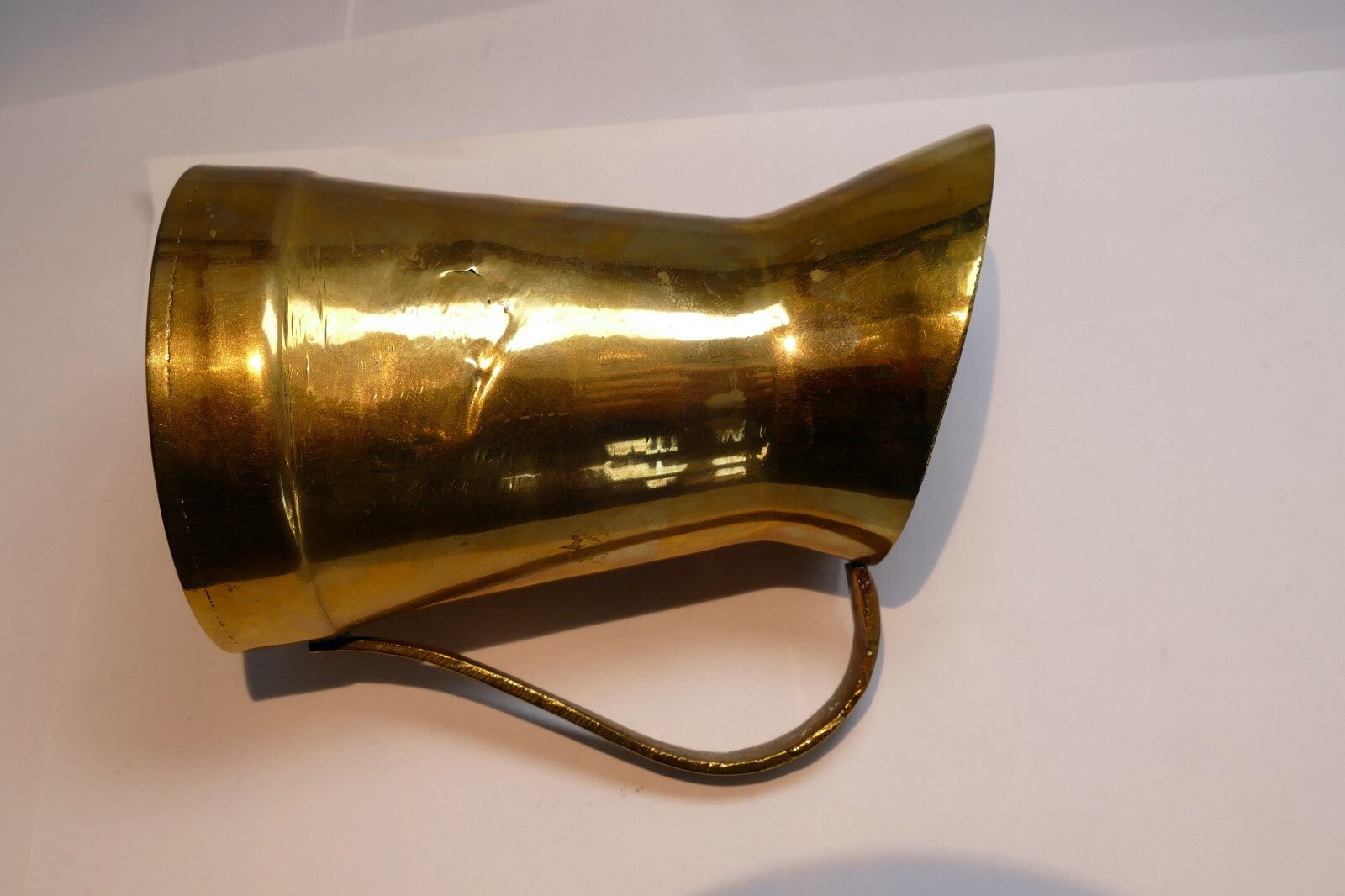 Vintage Small Brass Pitcher With Handle 5" Tall Creamer Size small