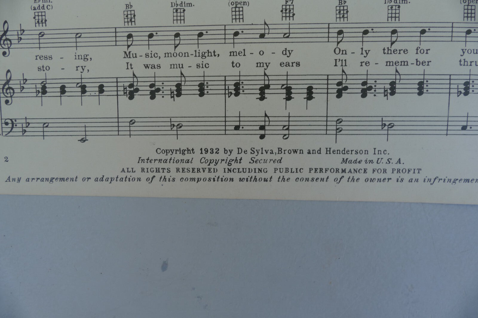 It was so beautiful 1932 by Harry Barris and Arthur Freed Music sheet