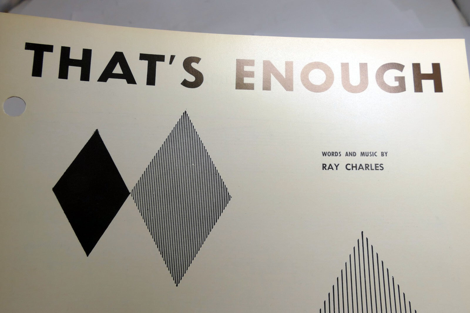 That's enough by ray charles 1959 sheet music