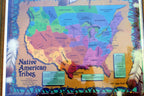 LARGE FRAMED TRIBES OF THE NaTIVE AMERICAN NATION PICTORIAL MAP Cherokee 1989