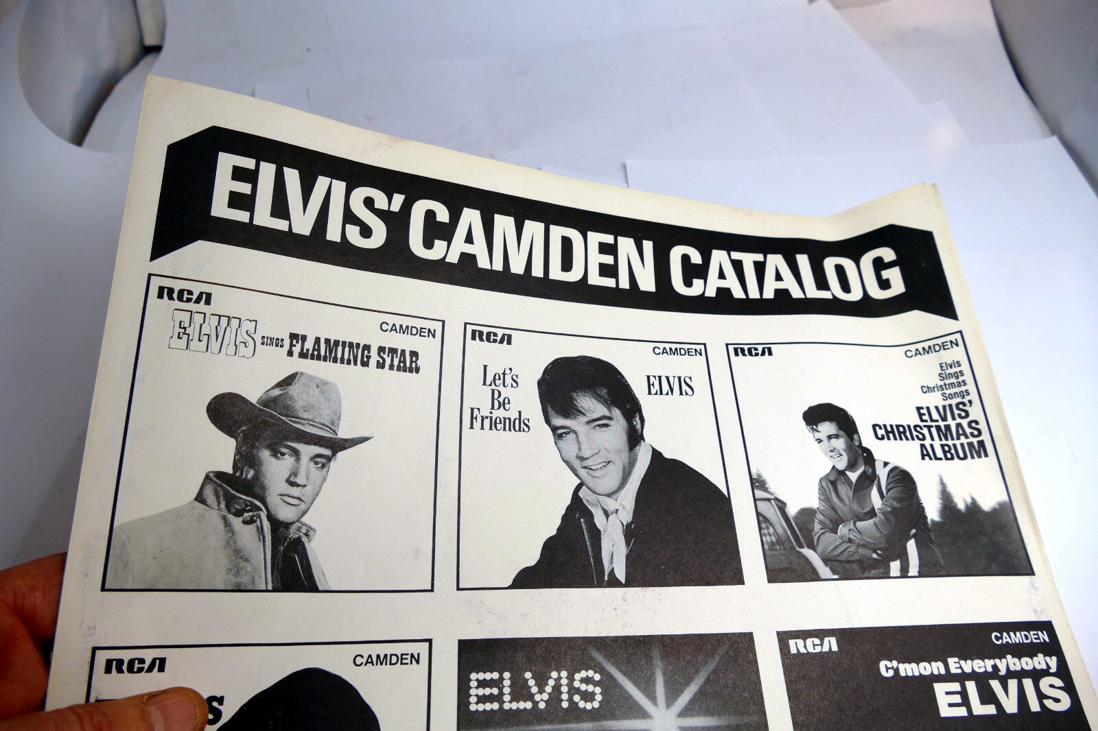 Inner Sleeve LP - Presley Elvis' Cassette Tape CATALOG RCA CAMDEN 1970's