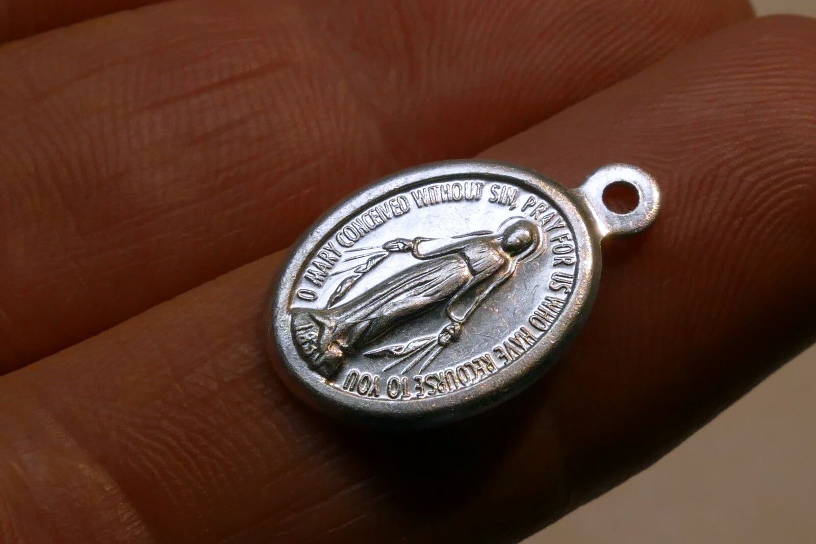 1830 O Mary Conceived Without Sin Pendant Charm pray for us vintage