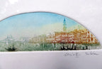 Etching St. Mark's Square Lagoon Venice Pencil Signed matted framed by B Fe