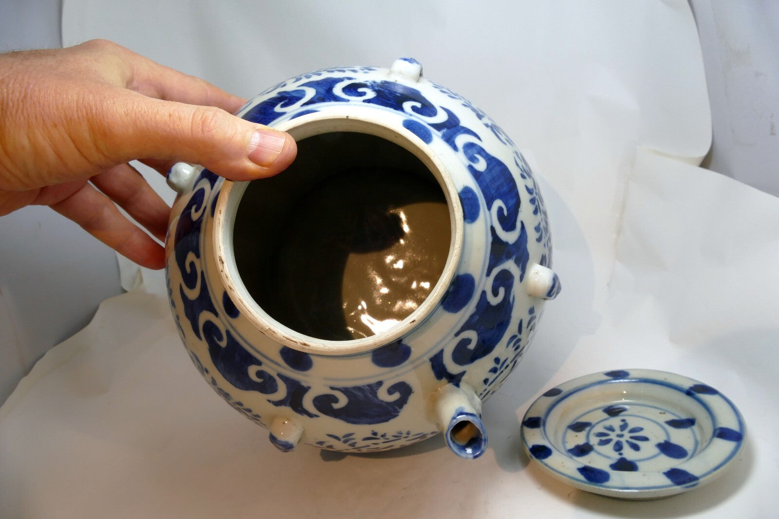 Chinese Qianlong Nian Zhi Blue & White Porcelain Large Wedding Teapot