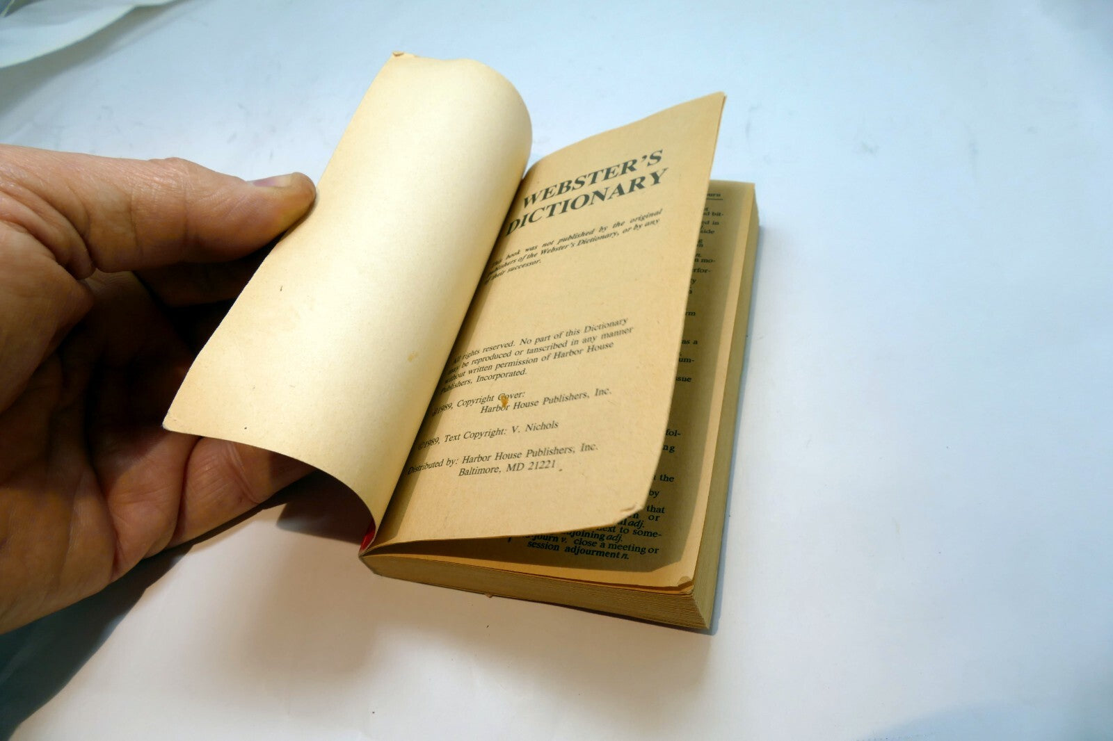 Vintage Vest Pocket Edition Webster Dictionary 1989