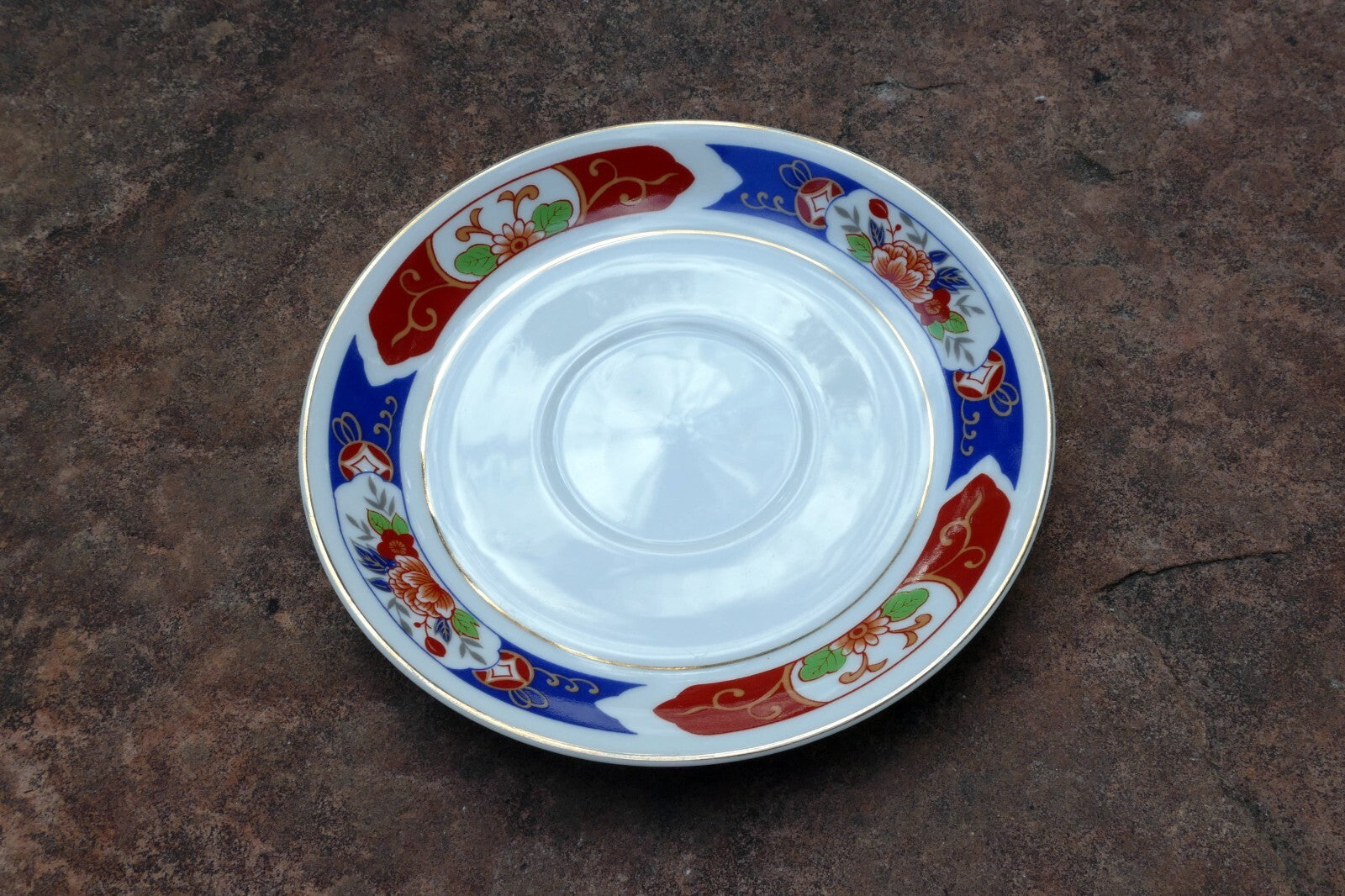 TTC China 6" Round Tea Cup Plate Gold trim TTN1 pattern made in Japan