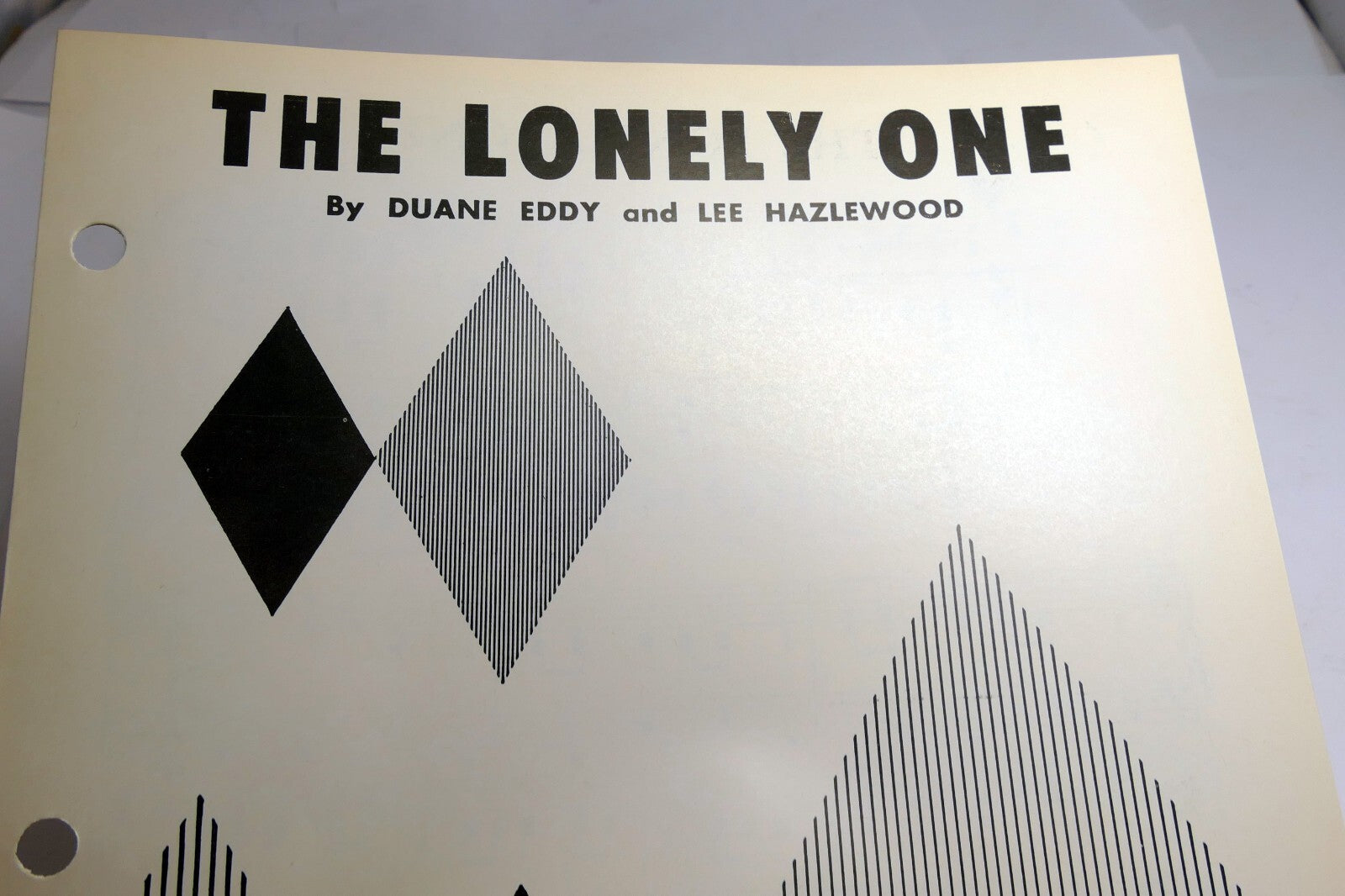 The lonely one duane eddy lee hazlewood 1958 sheet music
