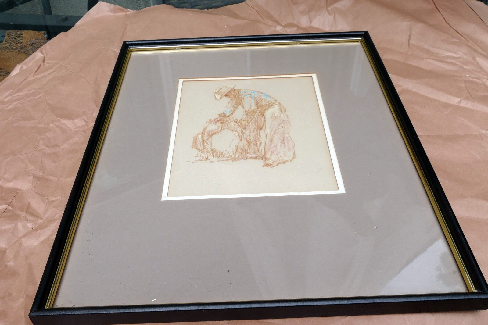 Mixed Media Colored Pencil Vaquero Cowboy HC Unsigned 1960's