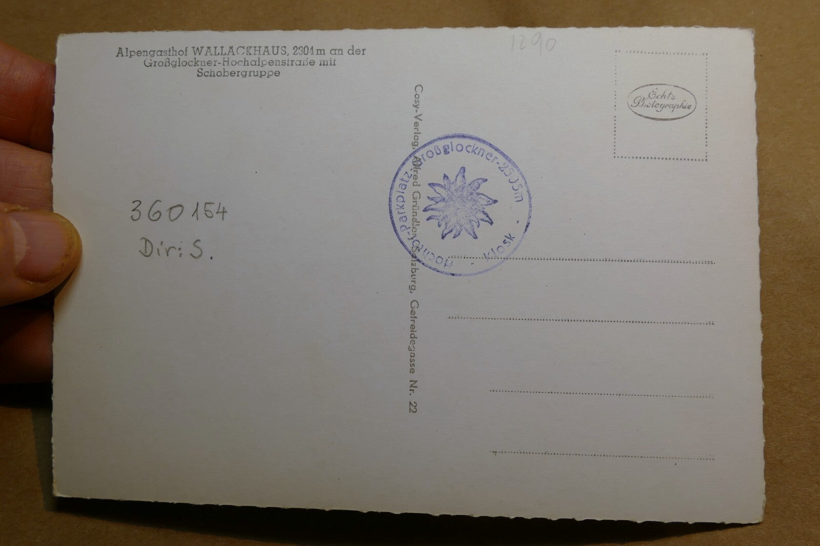 ALPENGASTHOF "WALLACK-HAUS"  postcard Black & white Austria vintage - unposted