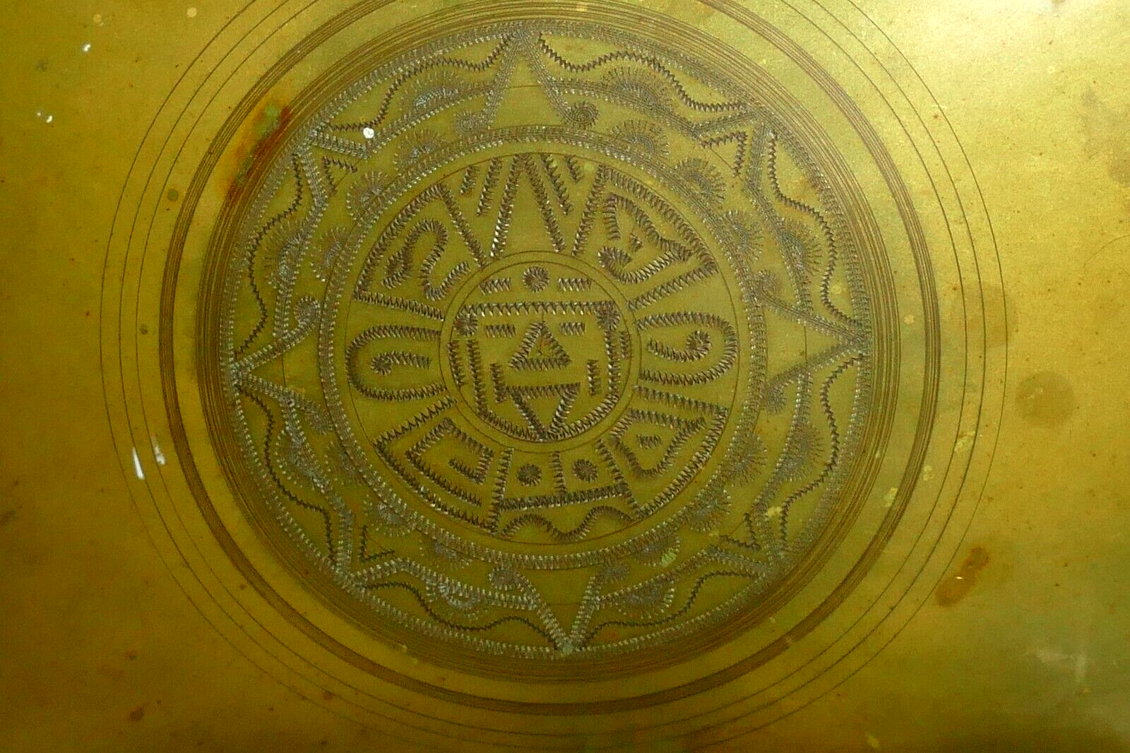 Bronze and wood trinket box indian native inuit sun god antique vintage