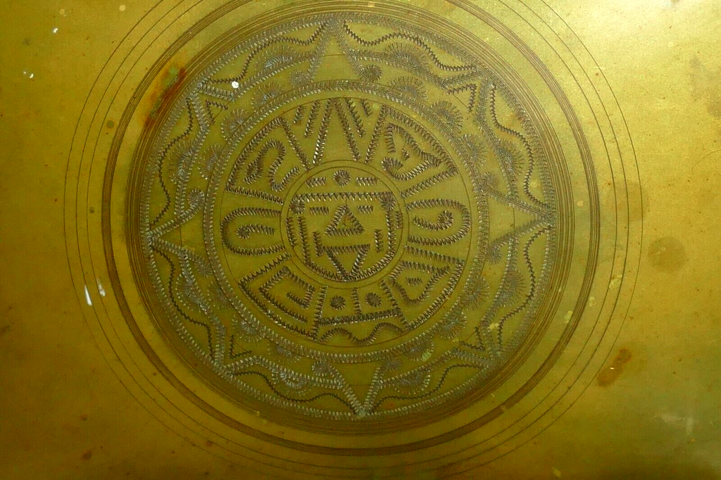 Bronze and wood trinket box indian native inuit sun god antique vintage