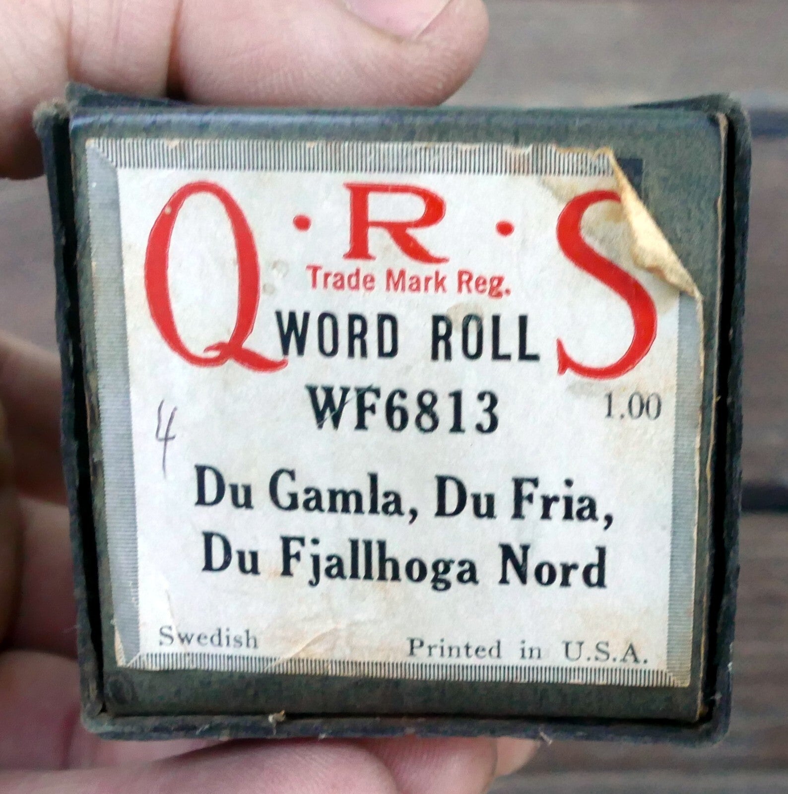 Qrs word piano roll wf6813 du gamla du fria du fjallhoga nord