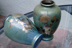 Pair of antique japanese brass vases set of two mixed metal
