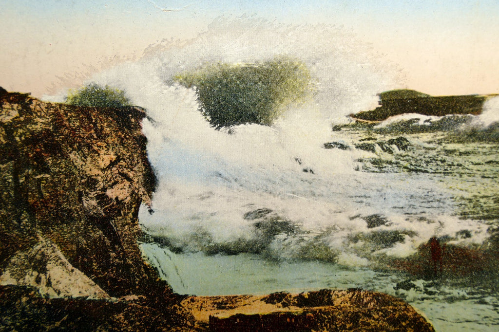 The churn yarmouth n.s. canada waves beach postcard 1906   unposted
